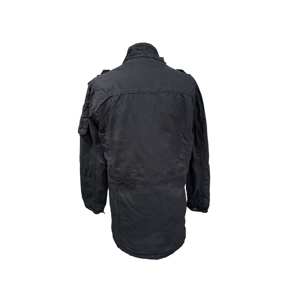 DeFacto Young Mens Black Sherpa Lined Military Field Jacket Utility Parka Size M - Picture 5 of 7